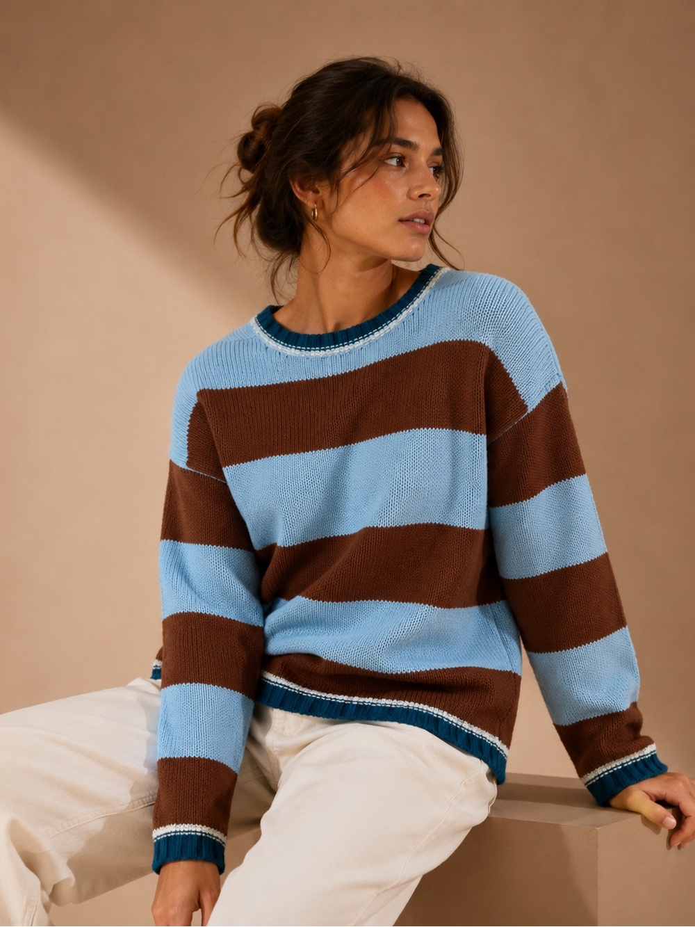 Mossimo Supply Co. Colorblock Striped Sweater Size L